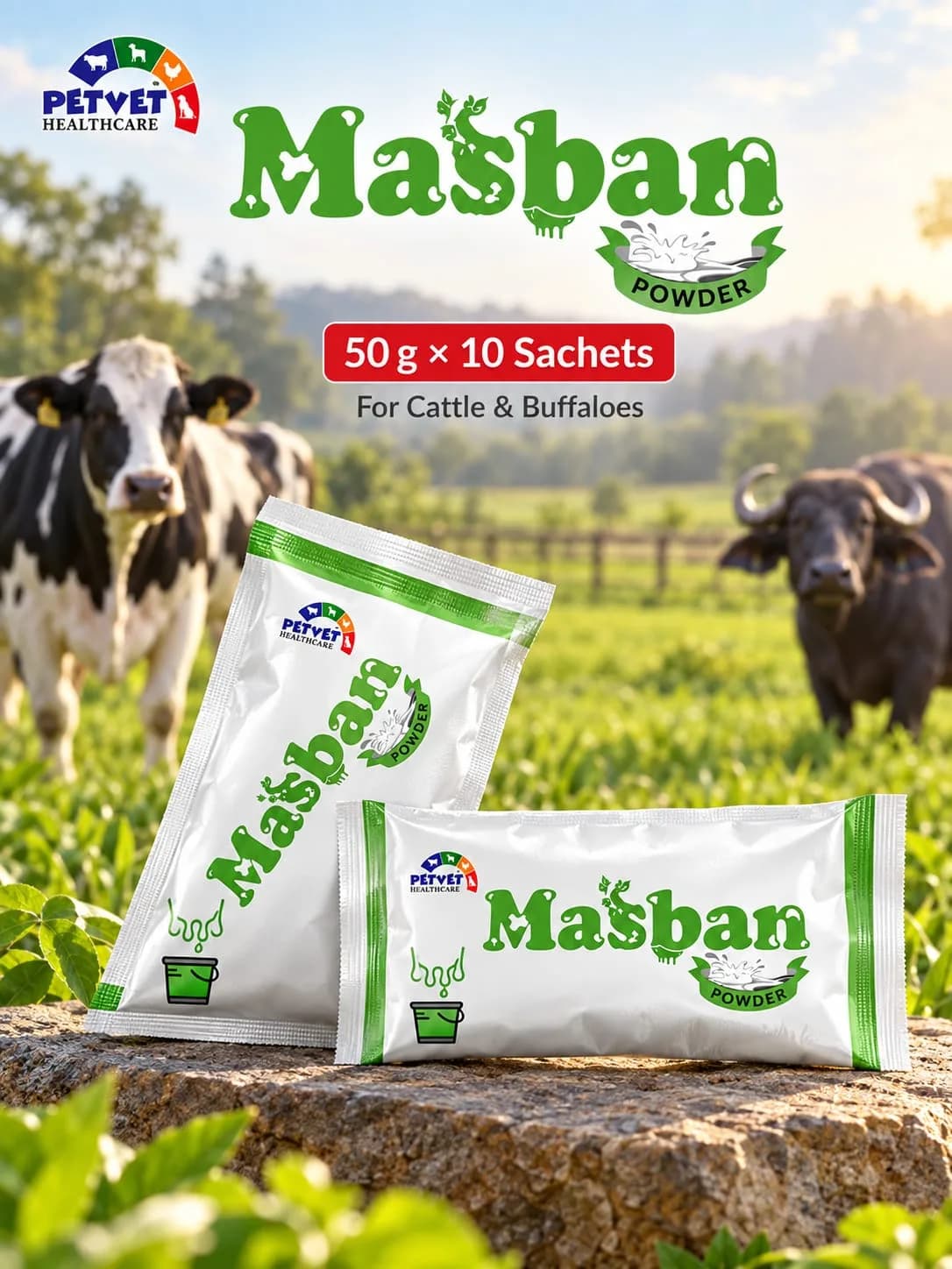 Mastitis Powder for Cattle (50 g × 10 Packets)